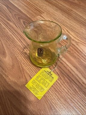 Pilgrim Vaseline Glass Yellow-Green Pitcher
